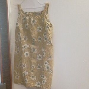 J. Crew Mustard Dress with Tan Floral Pattern